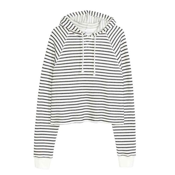 Stripped cropped hoodie - Picture 2 of 3
